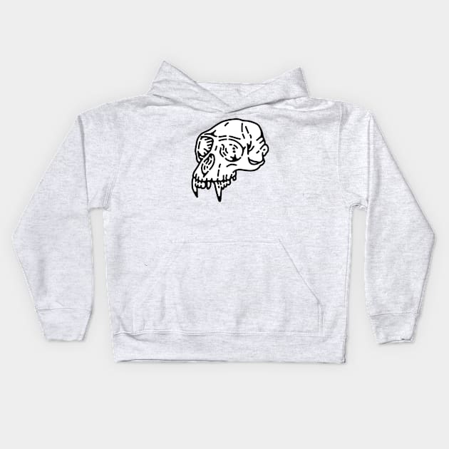 Skull Monkey - White Kids Hoodie by franjos50